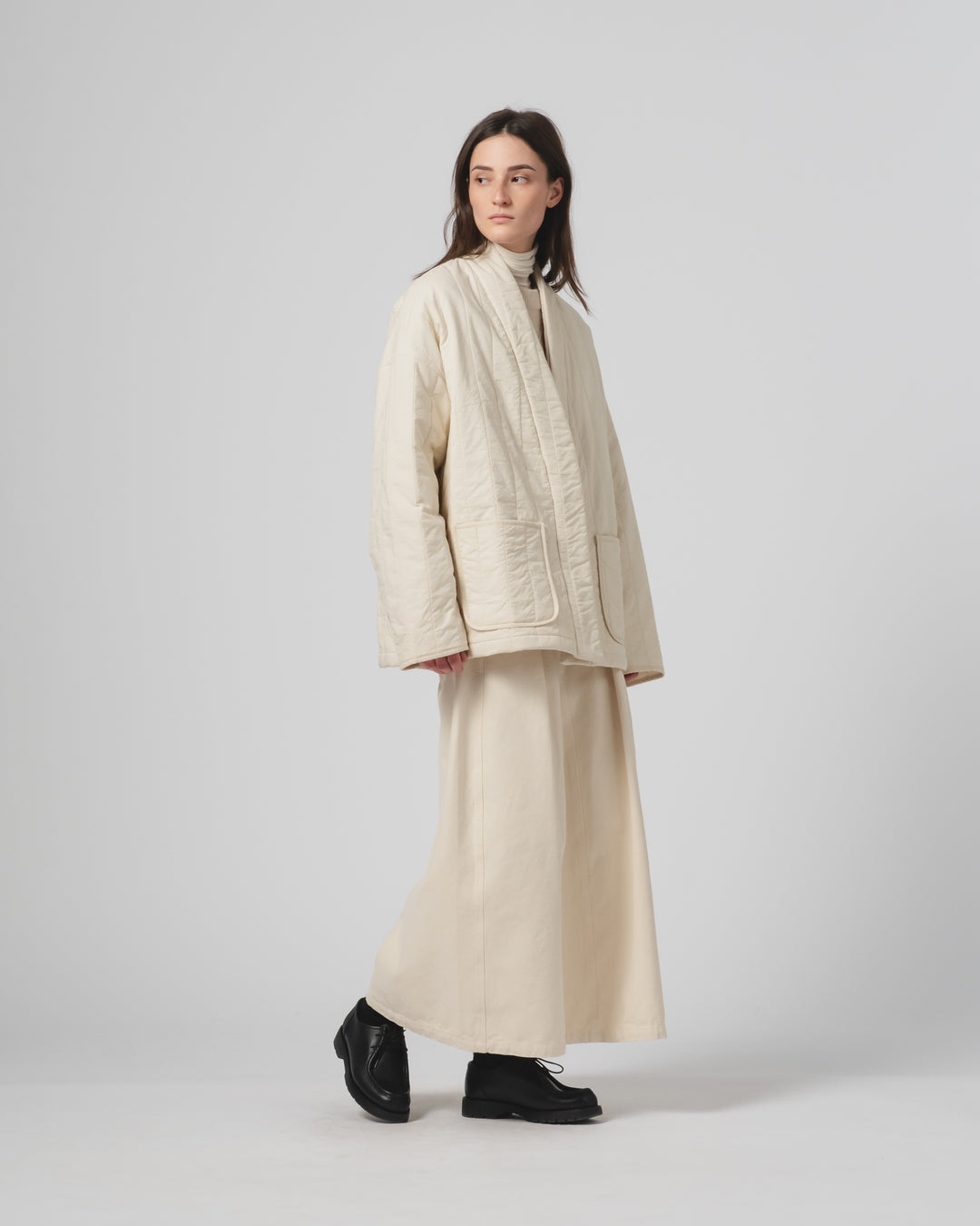 Edo Jacket Quilted Cotton Ecru