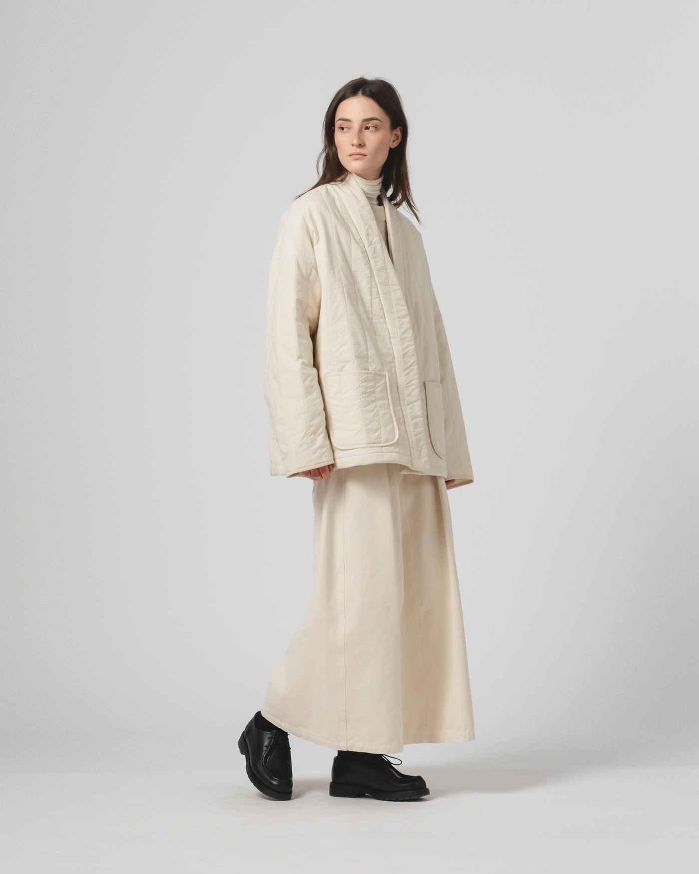Edo Jacket Quilted Cotton Ecru