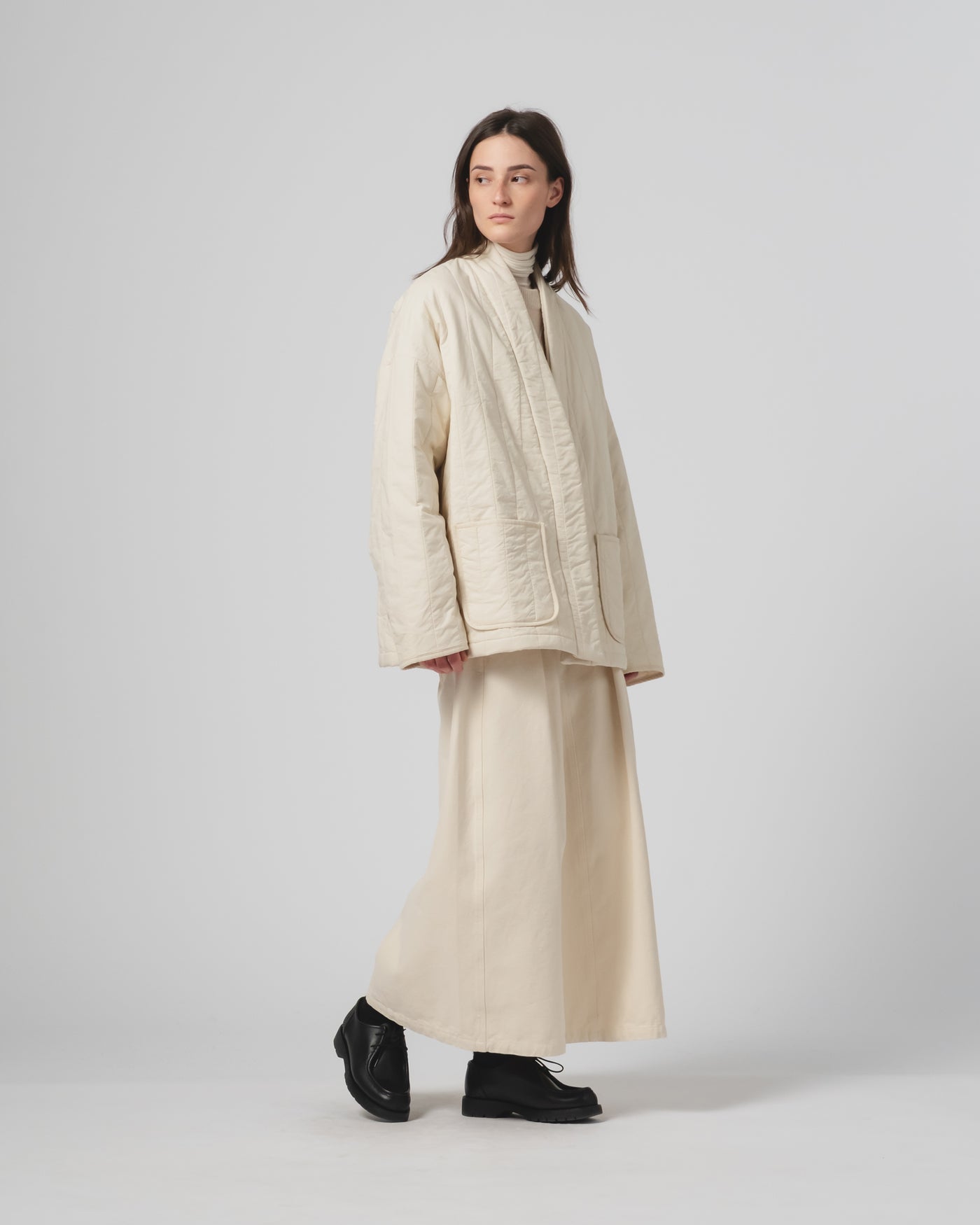 Edo Jacket Quilted Cotton Ecru
