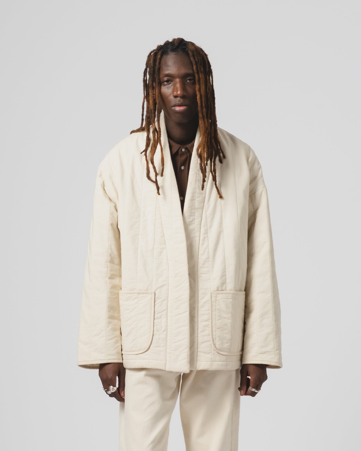 Edo Jacket Quilted Cotton Ecru