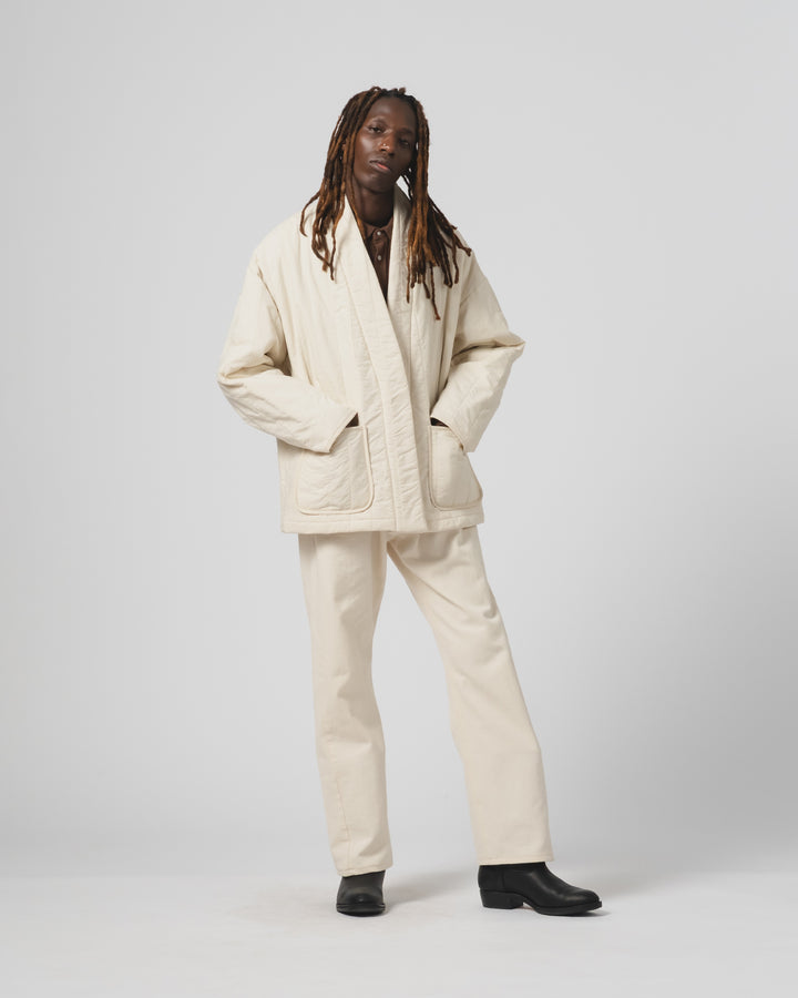 Edo Jacket Quilted Cotton Ecru