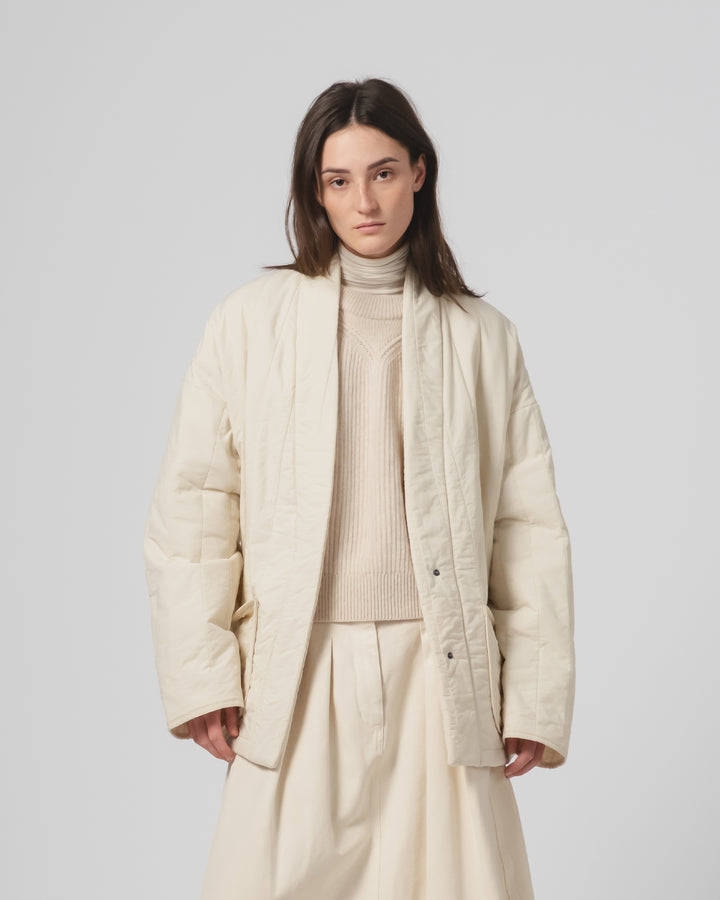 Edo Jacket Quilted Cotton Ecru