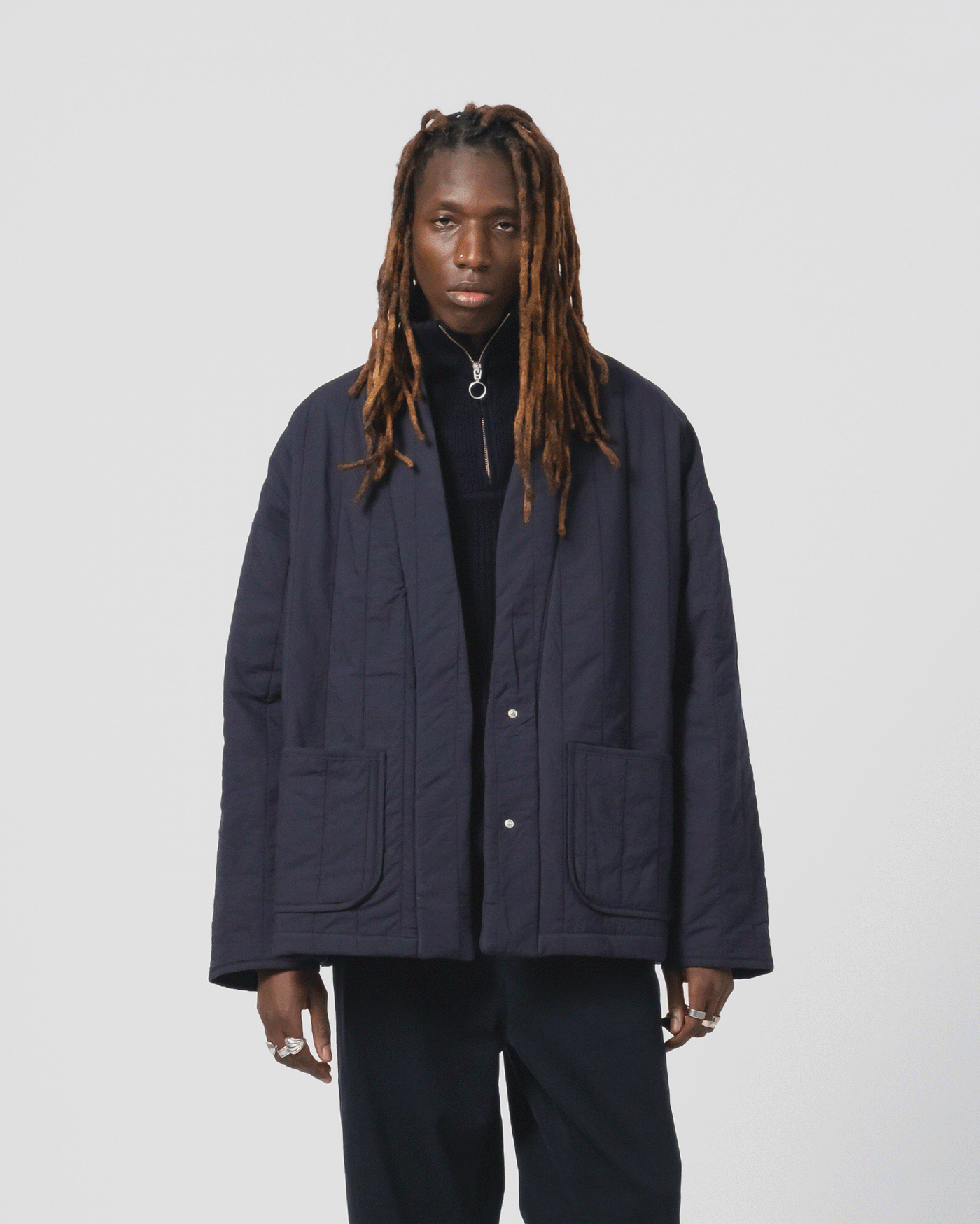 Edo Jacket Quilted Cotton Inkt