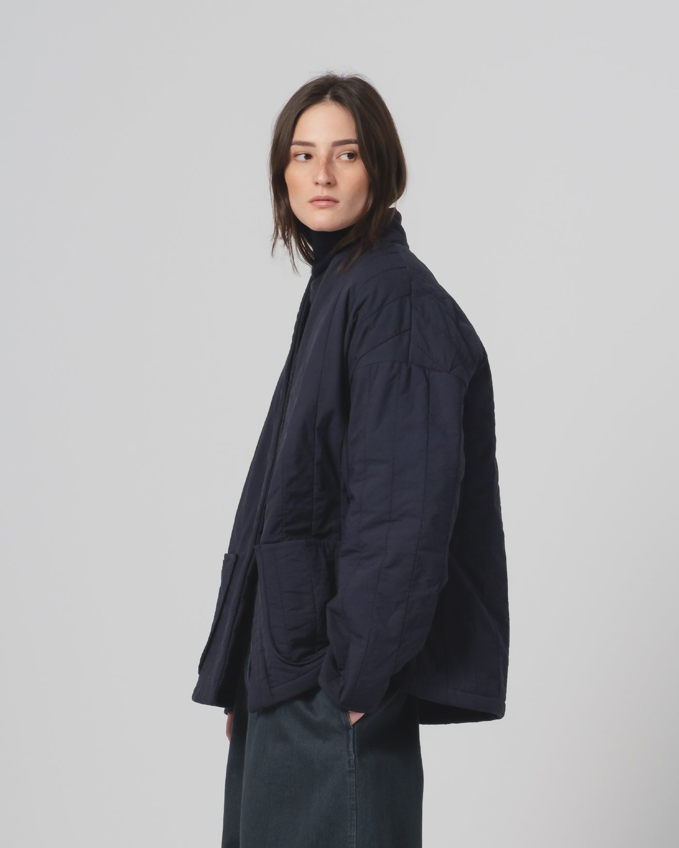 Edo Jacket Quilted Cotton Inkt