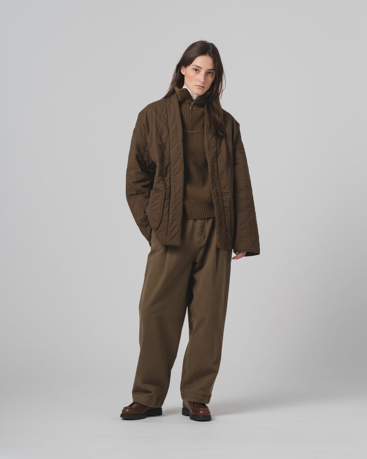 エドジャケット キルティングコットン ジャバブラウン