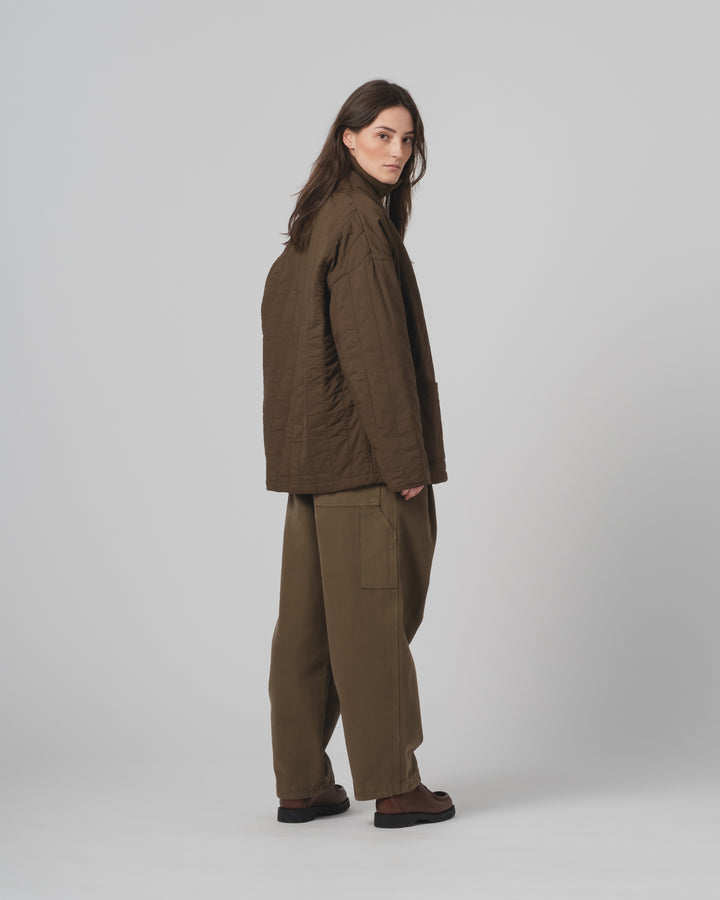 エドジャケット キルティングコットン ジャバブラウン