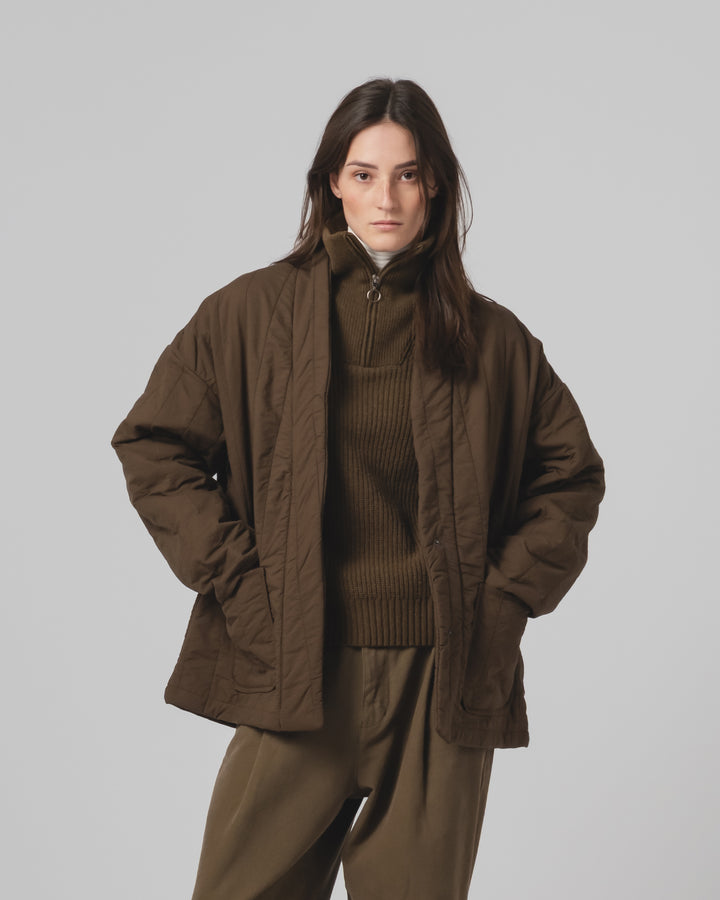 エドジャケット キルティングコットン ジャバブラウン