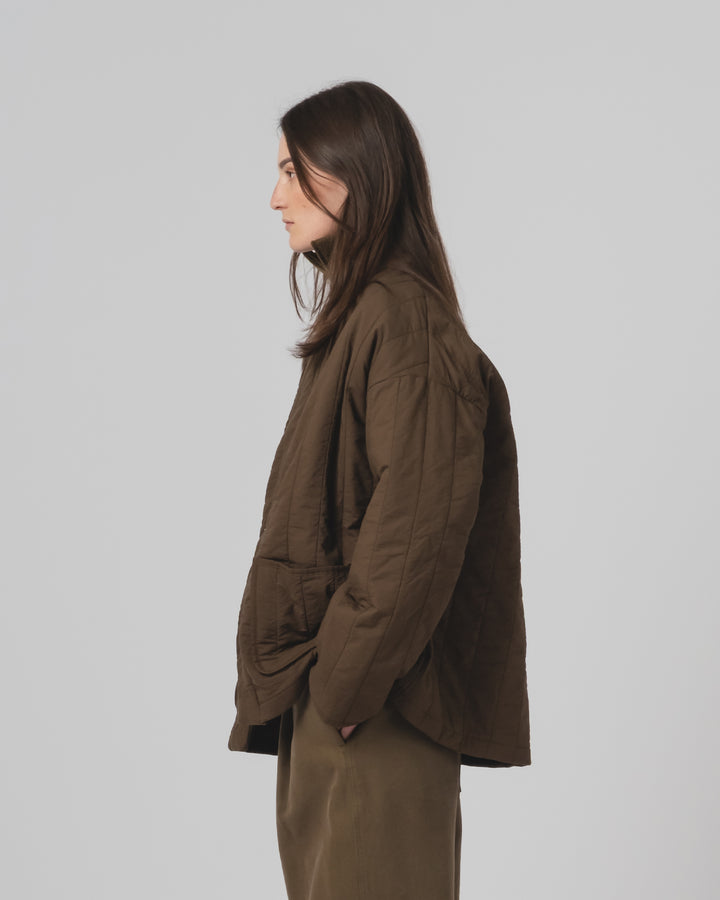 エドジャケット キルティングコットン ジャバブラウン