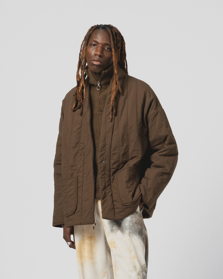 エドジャケット キルティングコットン ジャバブラウン