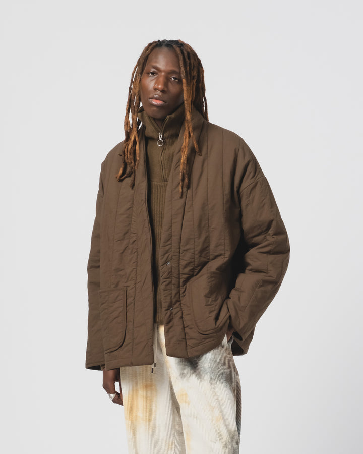 エドジャケット キルティングコットン ジャバブラウン