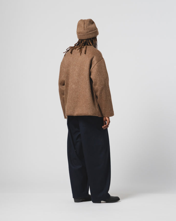 ベーシックカーディガン モヘアフリース ジャバブラウン