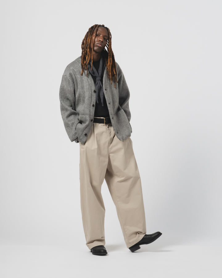 ベーシックカーディガン モヘアフリース アスファルト