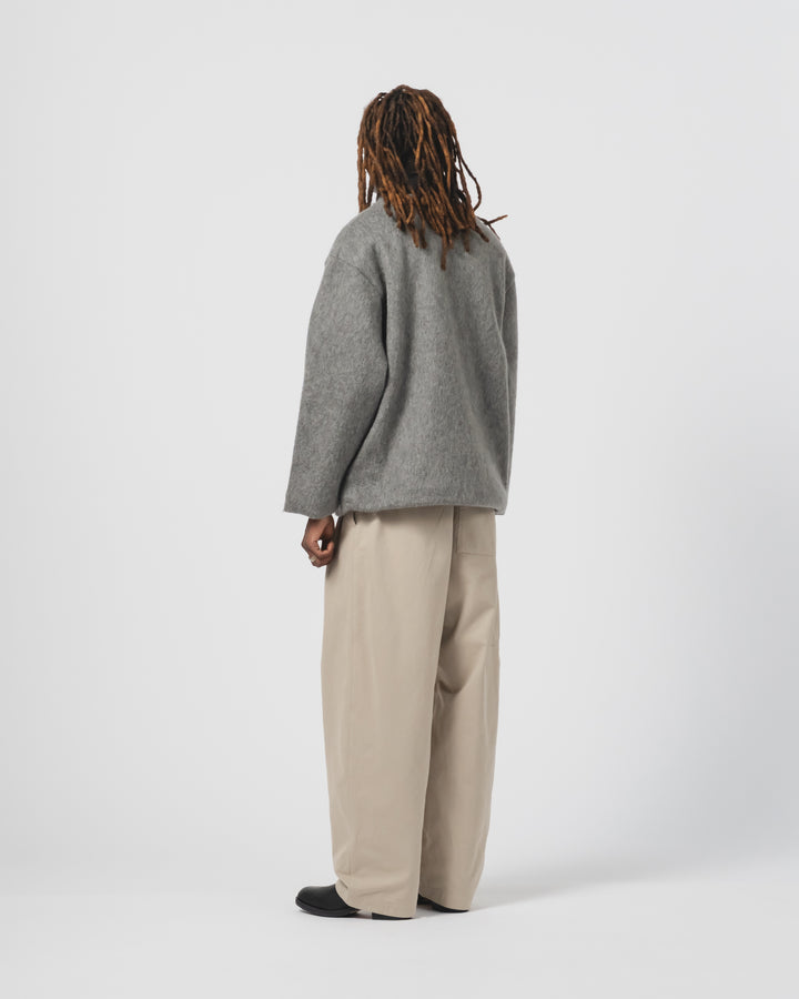 ベーシックカーディガン モヘアフリース アスファルト