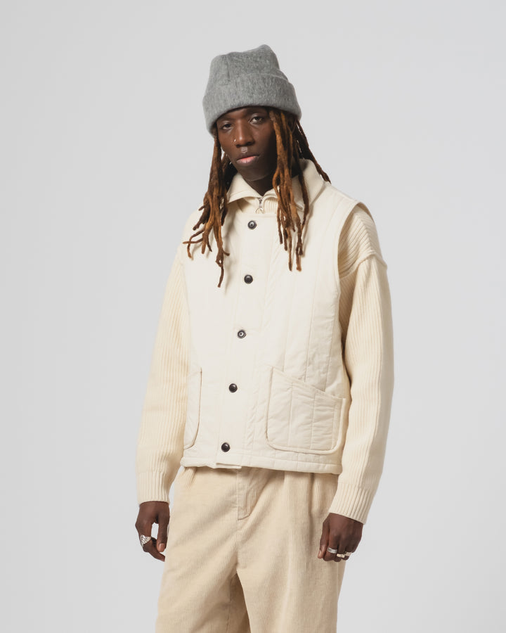 Barrage Vest キルティングコットン エクリュ