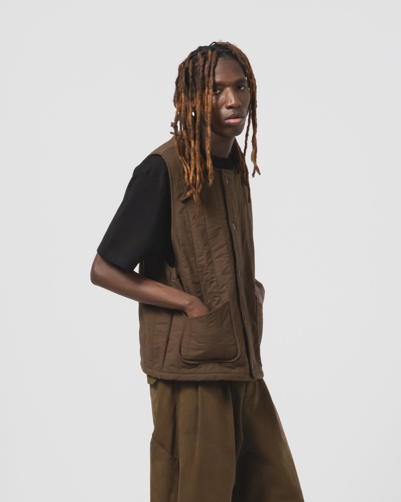 Barrage Vest Quilted Cotton Java Brown