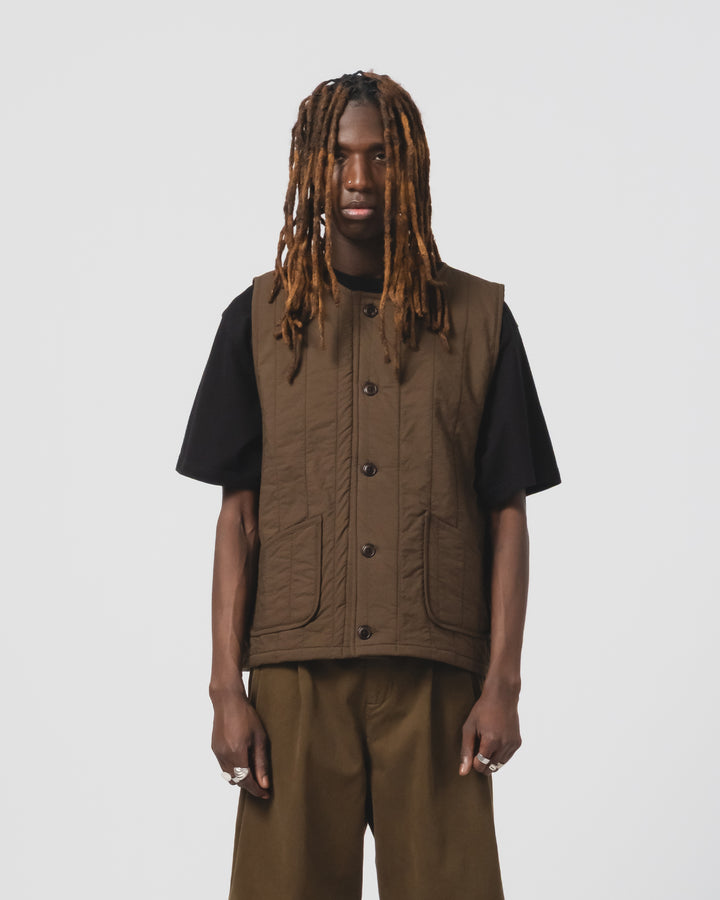 Barrage Vest キルティングコットン ジャバブラウン