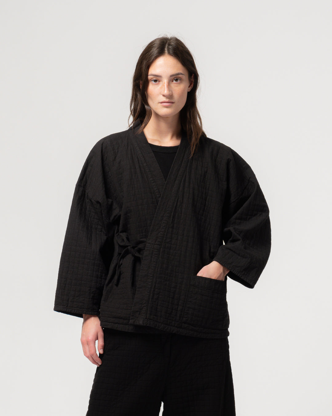 Shogun Kimono Sashiko Cotton Black