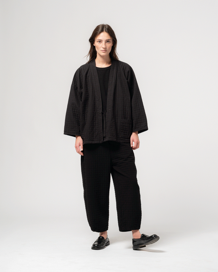 Shogun Kimono Sashiko Cotton Black
