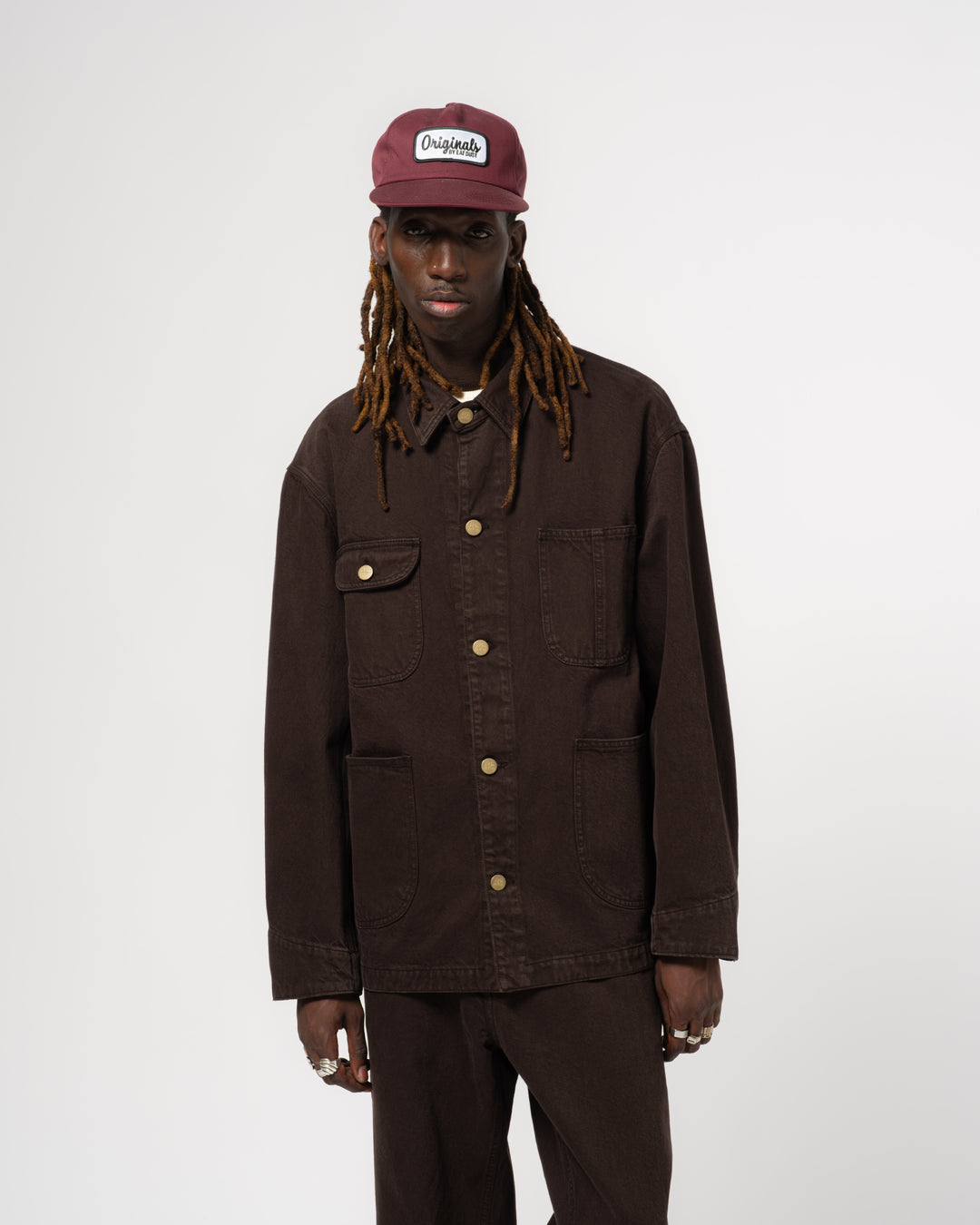 Alcatraz Jacket Color Denim Coffee Brown