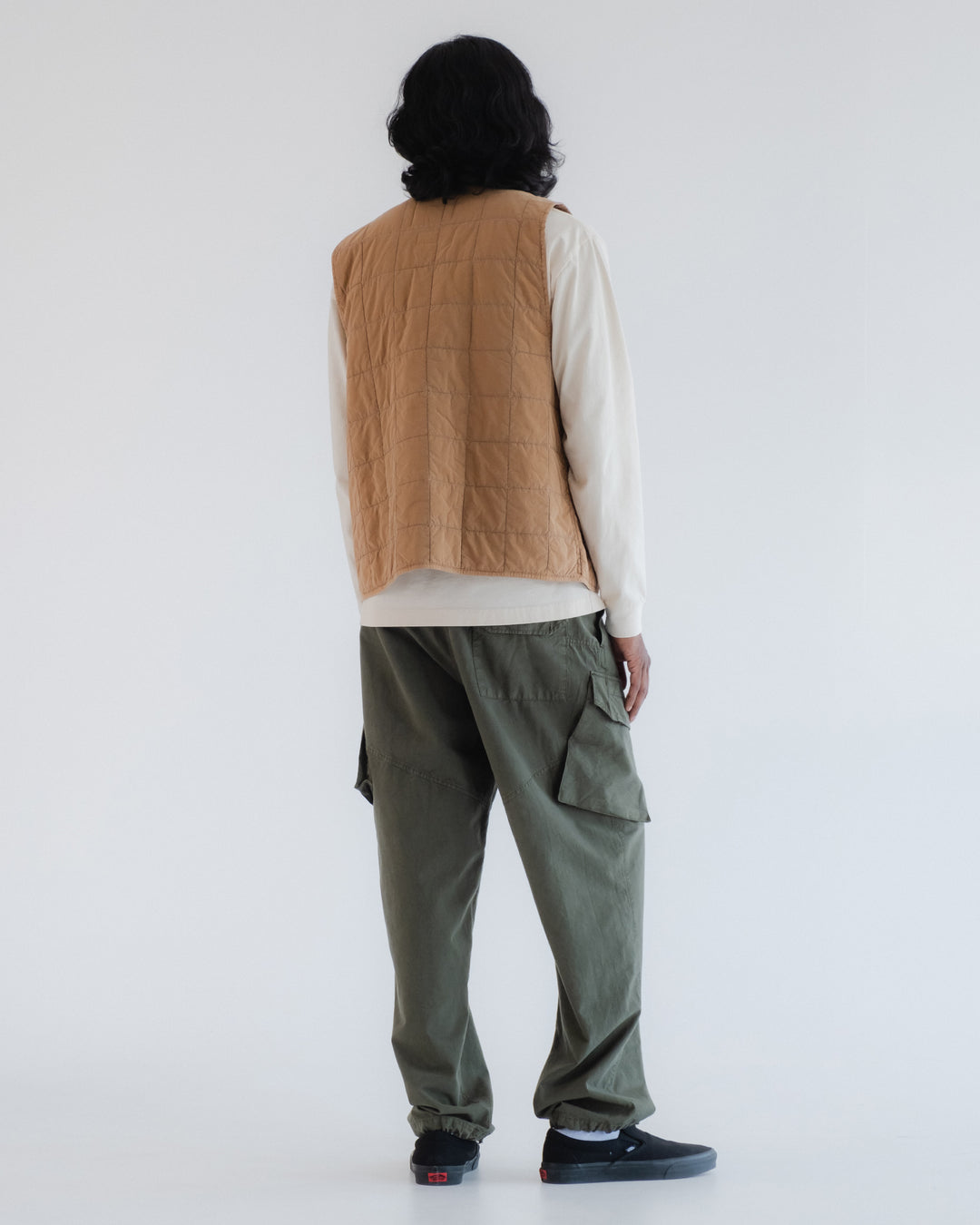 バッテリーベスト コットンキルト アーモンド