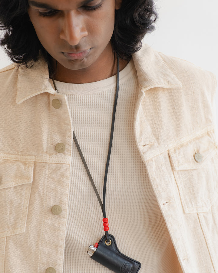 Biker Vest Obi Cotton Cement