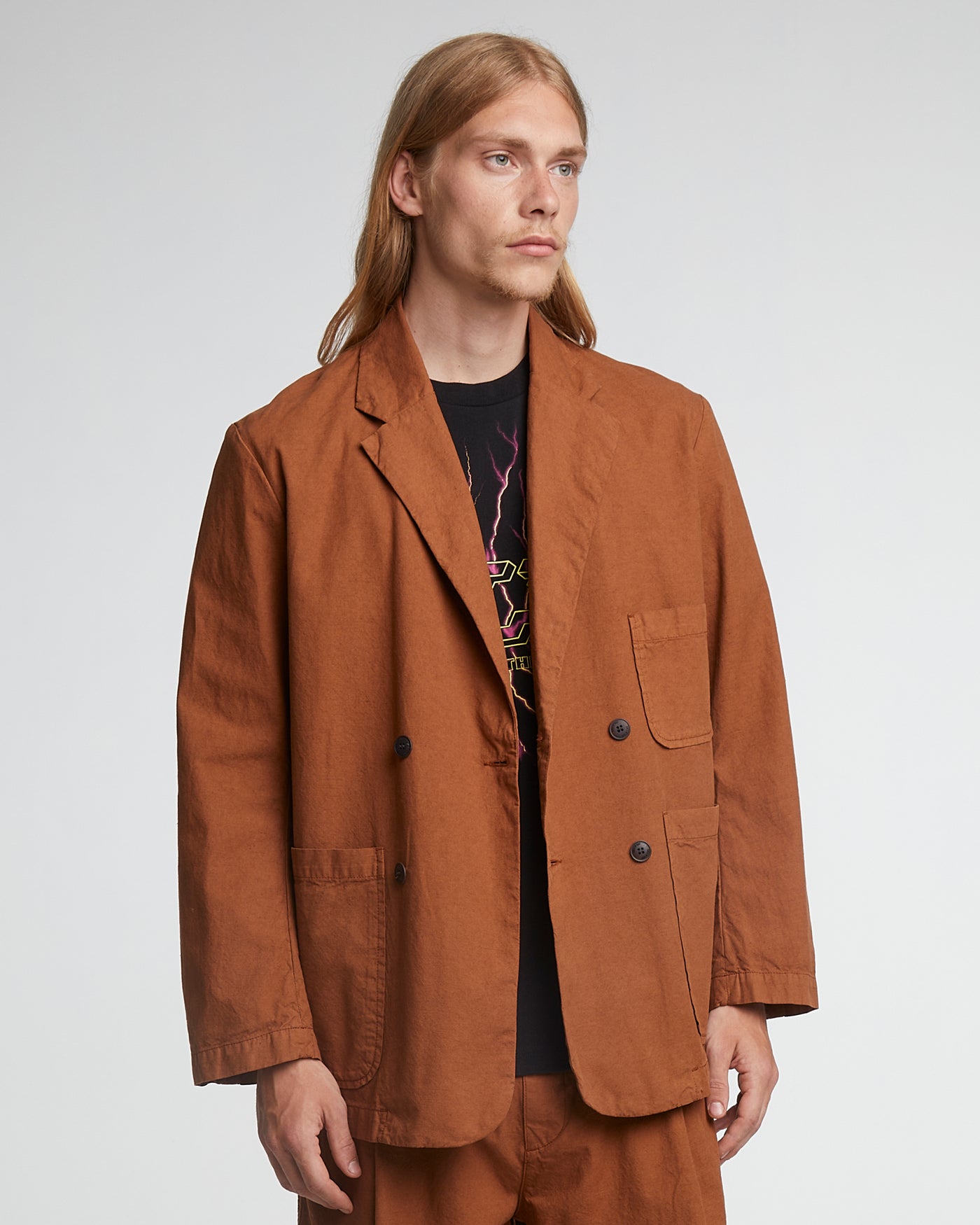 Blazer Cotton Linen Chipmunk