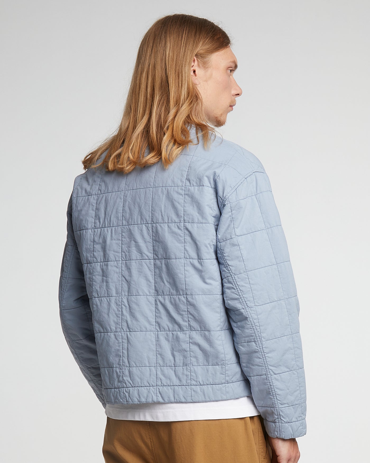 Baseball Cardigan Cotton Quilt Blue Fog