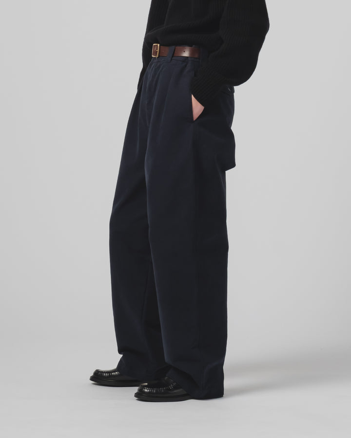 オフィサー チノ ネブラスカ コットン インク ブルー