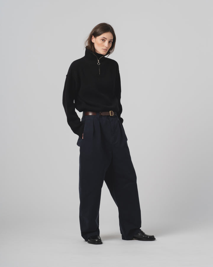 オフィサー チノ ネブラスカ コットン インク ブルー