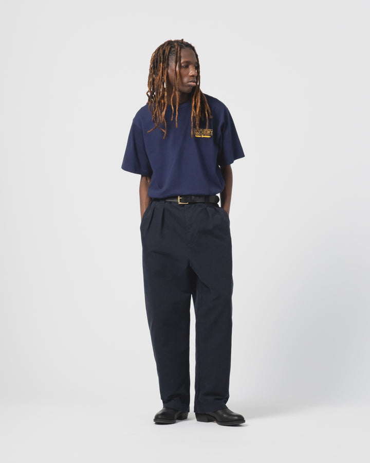 オフィサー チノ ネブラスカ コットン インク ブルー