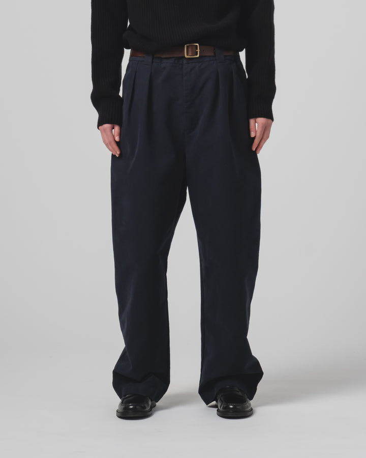 オフィサー チノ ネブラスカ コットン インク ブルー