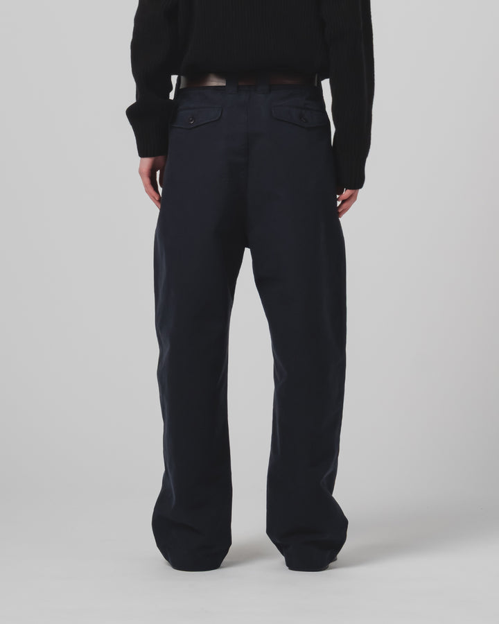 オフィサー チノ ネブラスカ コットン インク ブルー