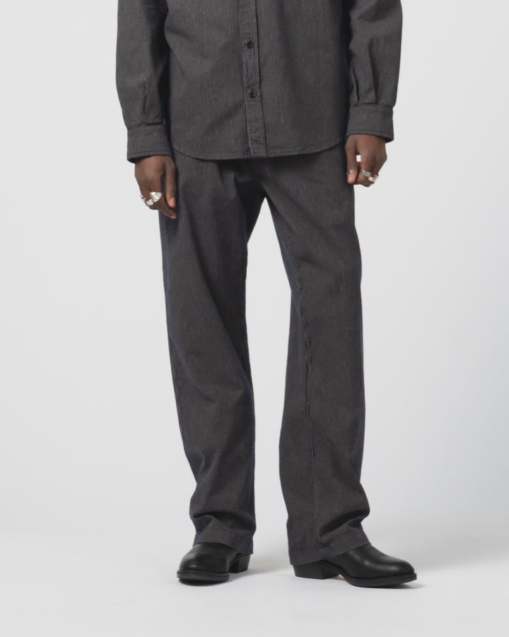 フリスコ チノ ボーロ ストライプ ネイビー/エクルー