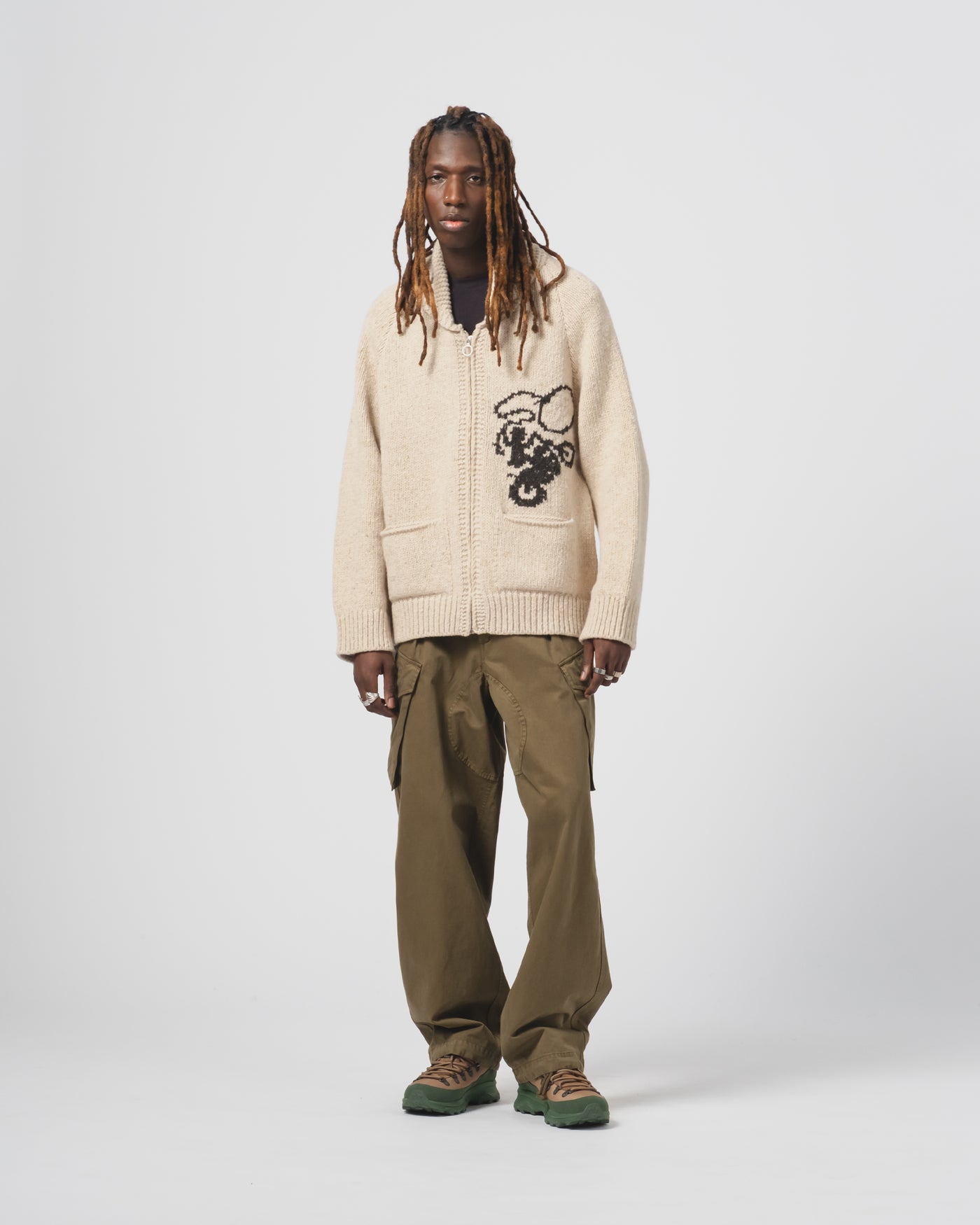 Trooper Pants Gabardine Satin Fossil Green