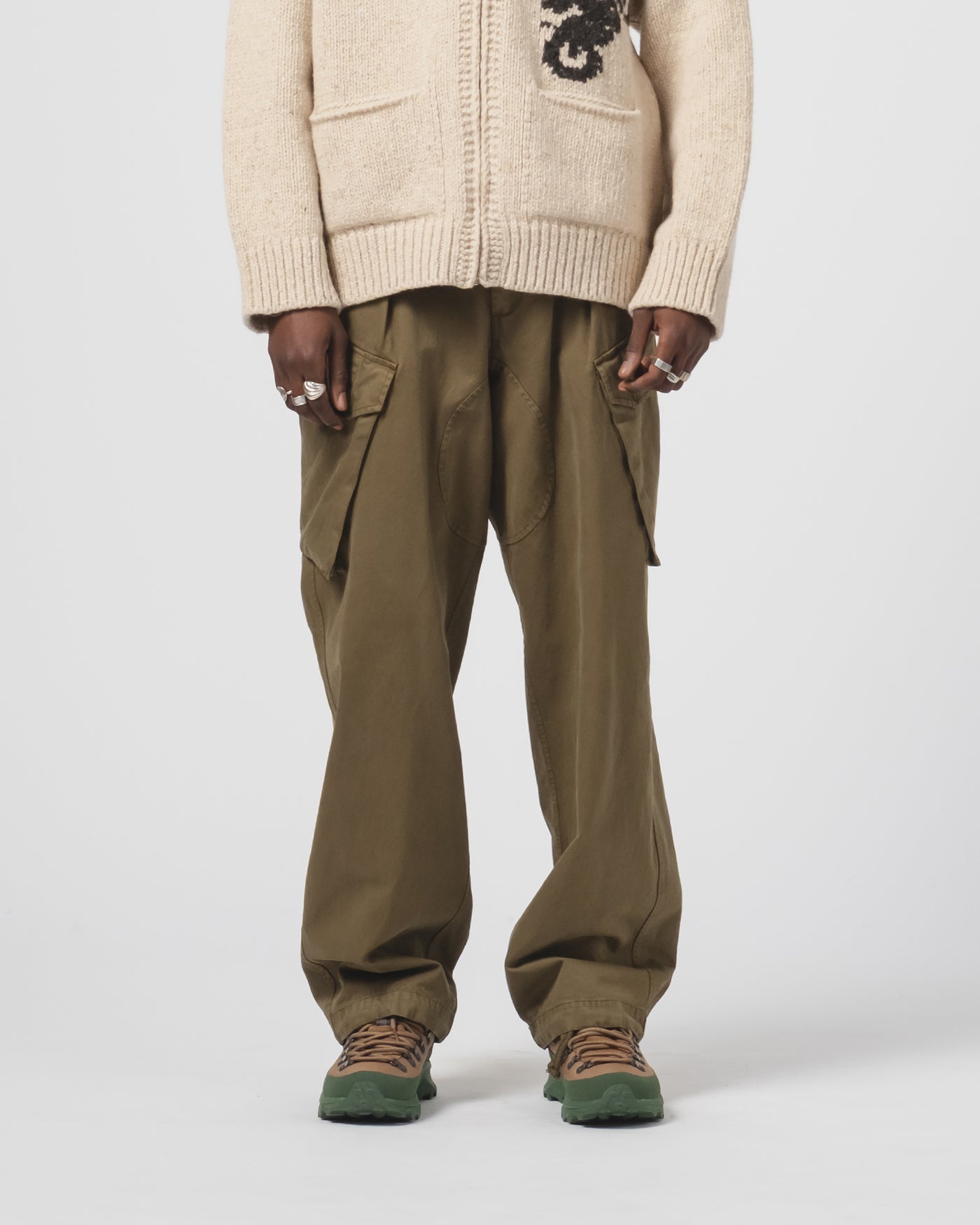 Trooper Pants Gabardine Satin Fossil Green