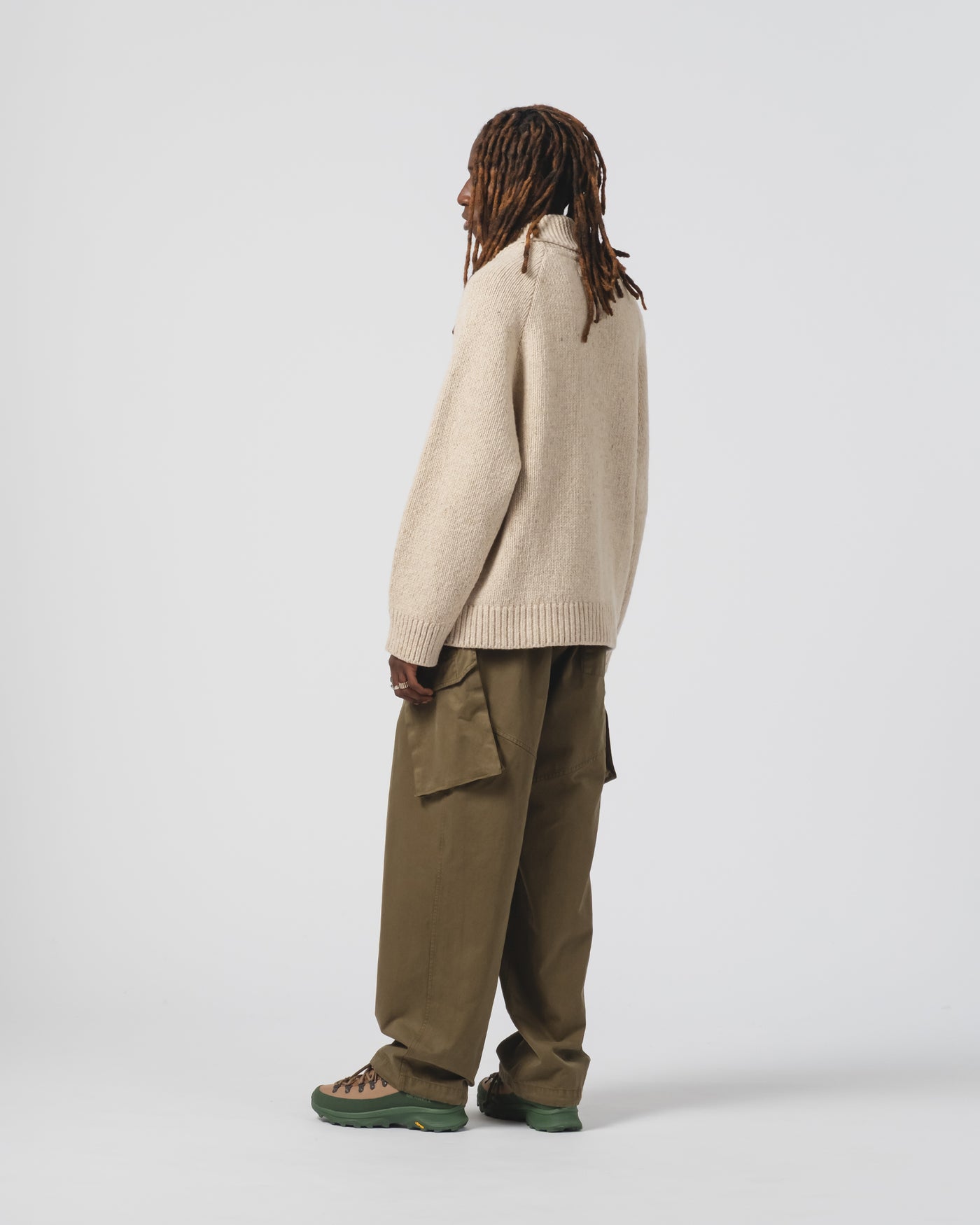 Trooper Pants Gabardine Satin Fossil Green