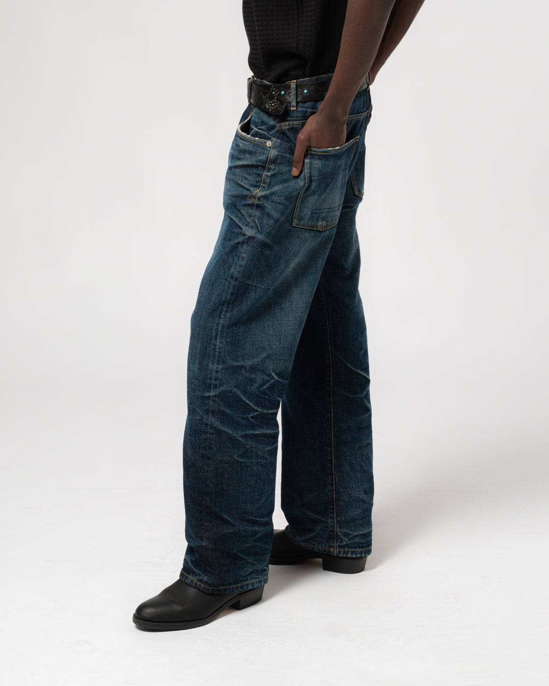 Fit 36 El Heavy Selvedge Denim Indigo Worn Out