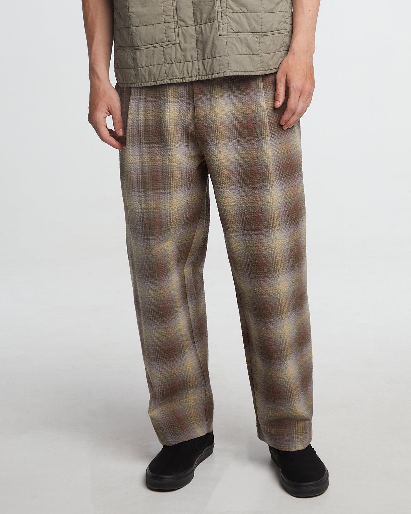 British Worker Pants Merida Check Khaki