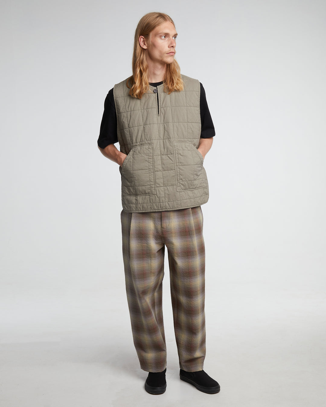 British Worker Pants Merida Check Khaki