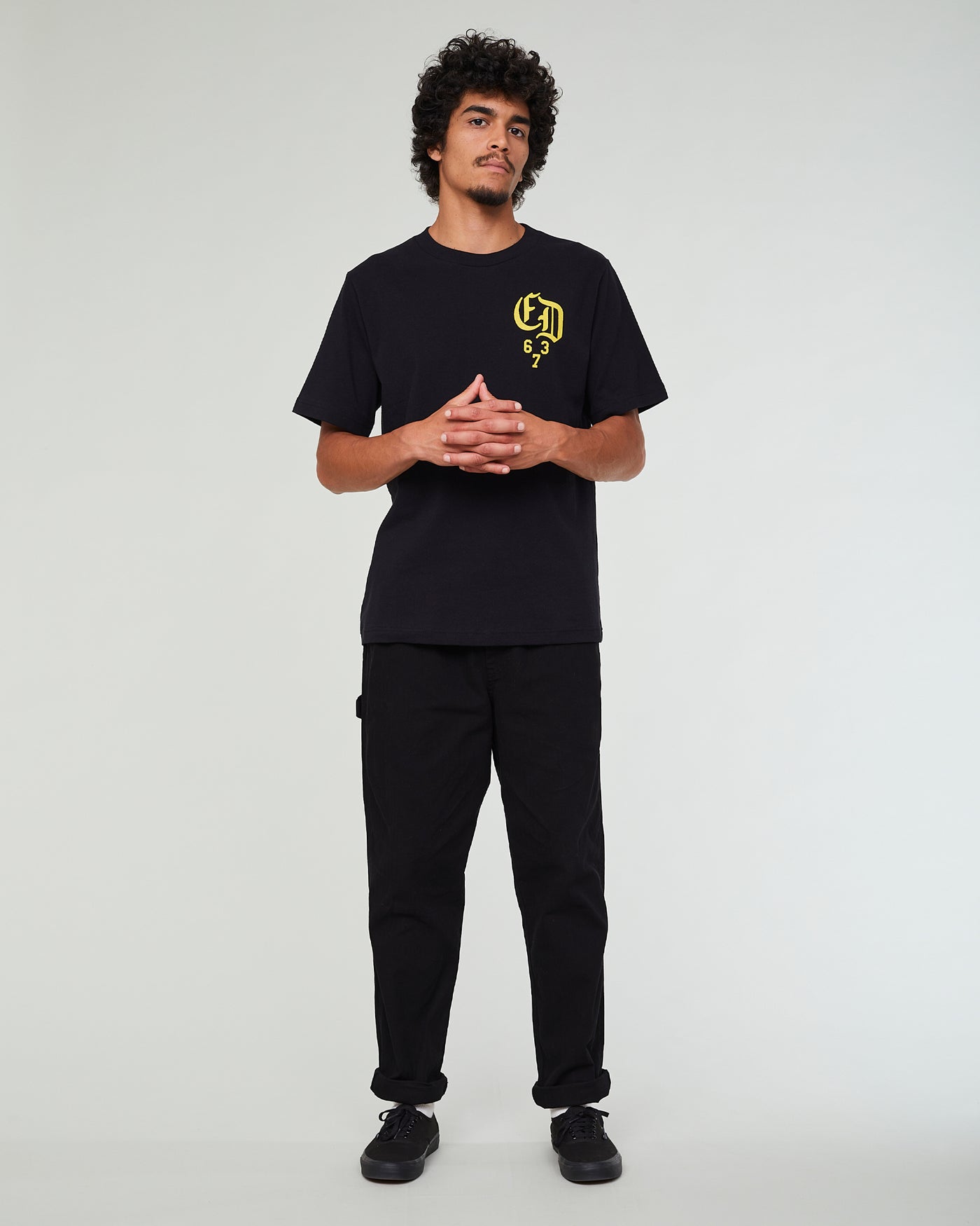 Gonz Pants Herringbone Twill Black