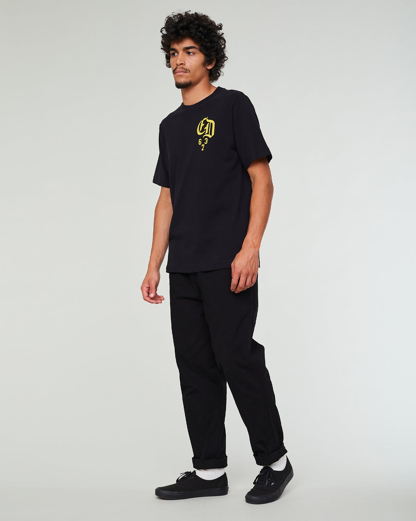 Gonz Pants Herringbone Twill Black