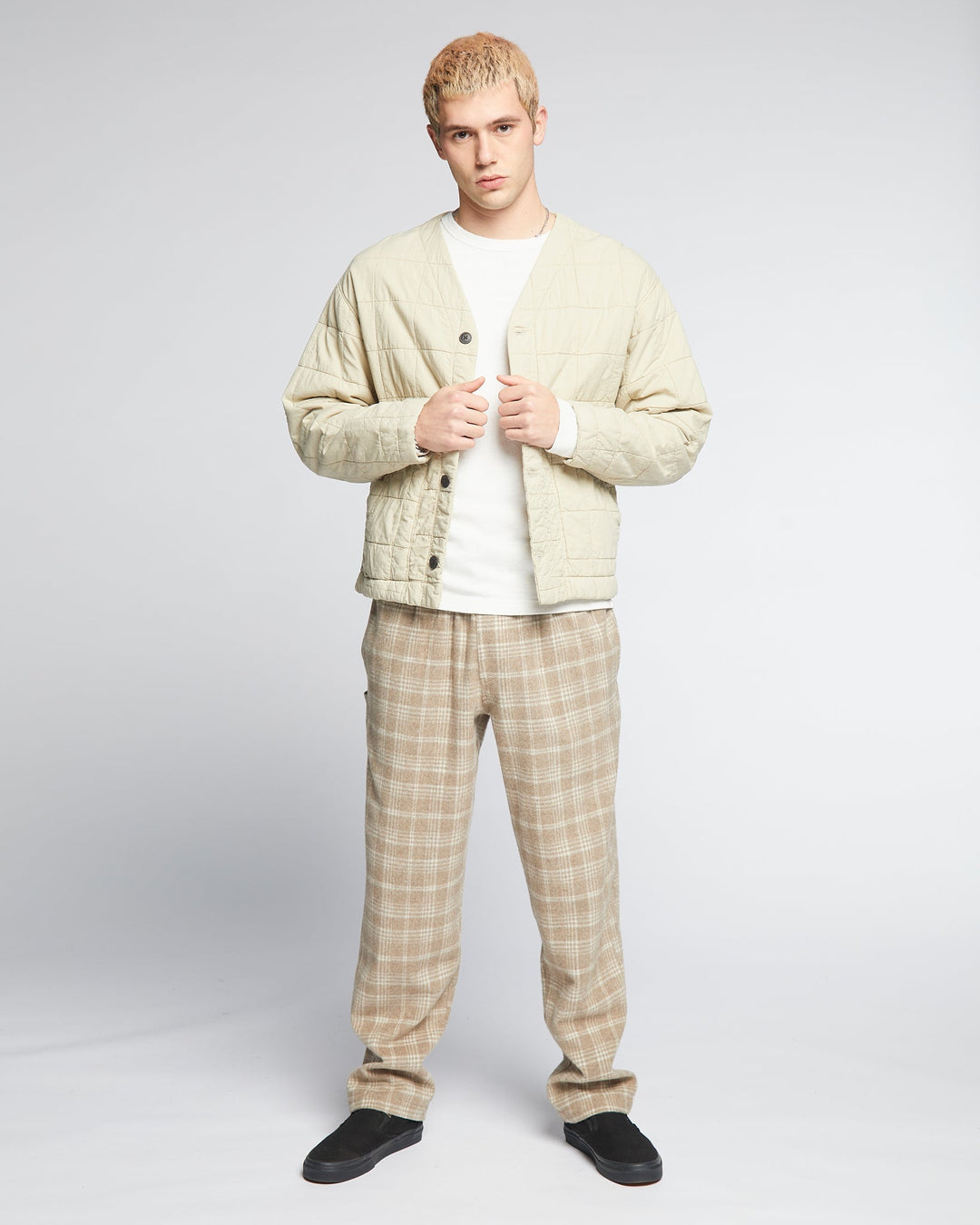 Gonz Pants Natural Check Oatmeal