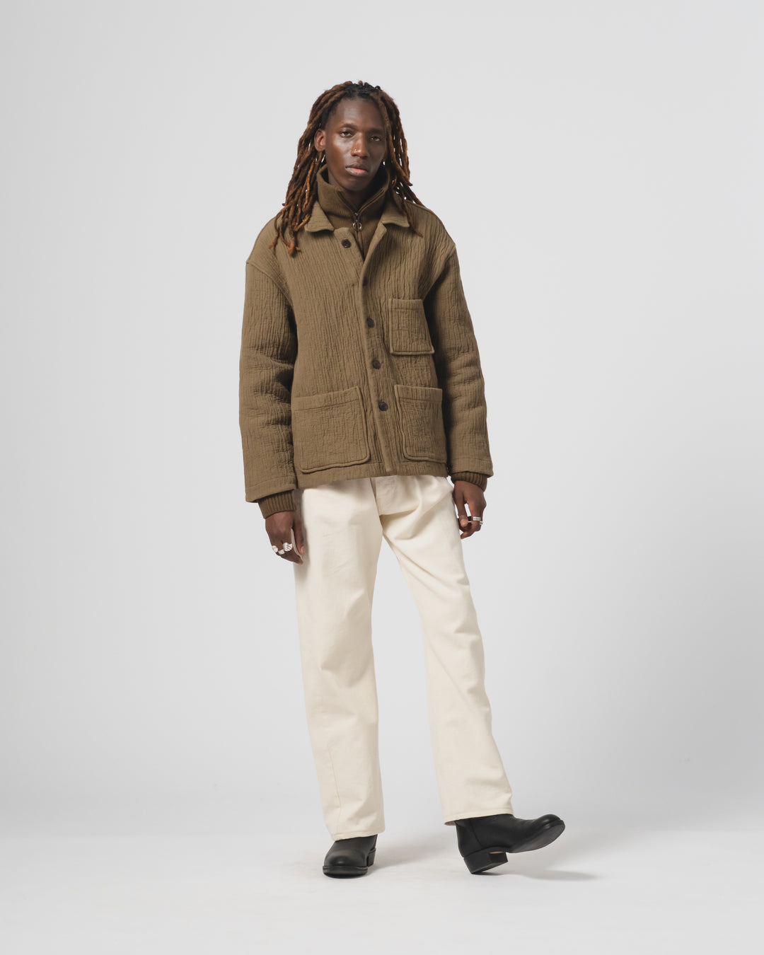 Cana Shirt Fjord Jacquard Fossil Green