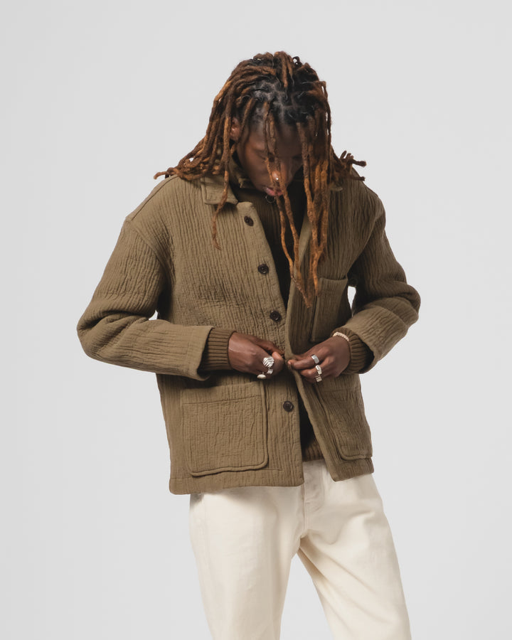 カナシャツ フィヨルドジャカード フォッシルグリーン