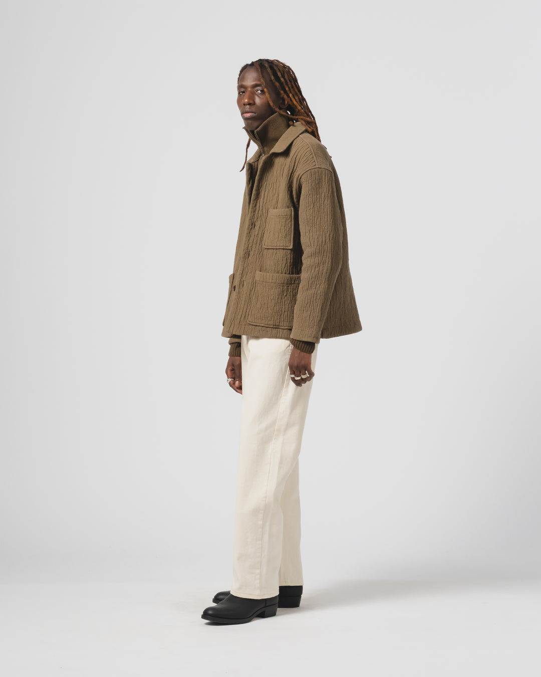 Cana Shirt Fjord Jacquard Fossil Green