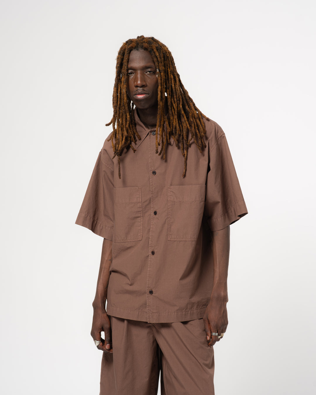 沖縄シャツ リビエラコットン アズテックブラウン