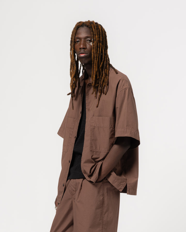 沖縄シャツ リビエラコットン アズテックブラウン