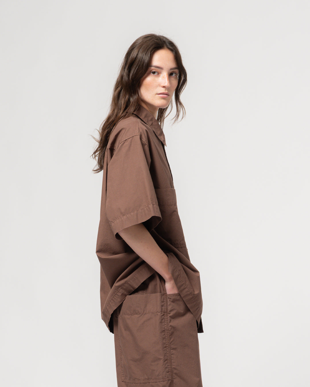 沖縄シャツ リビエラコットン アズテックブラウン