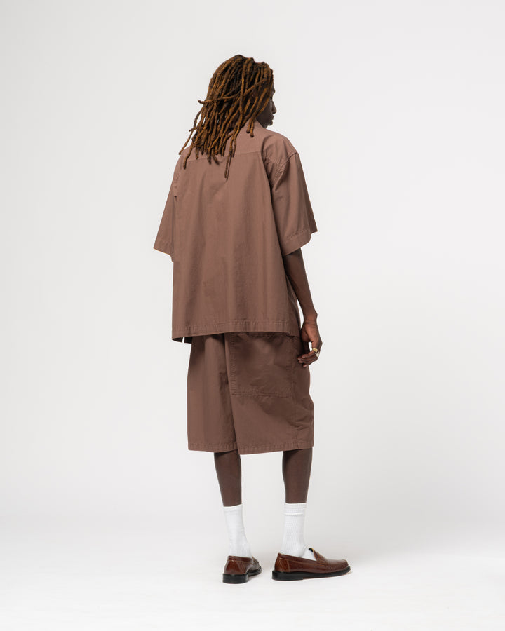 沖縄シャツ リビエラコットン アズテックブラウン