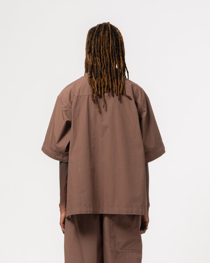 沖縄シャツ リビエラコットン アズテックブラウン